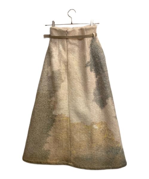 Ameri（アメリ）Ameri (アメリ) ANDREA ABSTRACT PAINT SKIRT/アンブレアアブストラクトペイントスカート グリーン×ベージュ サイズ:Ｓの古着・服飾アイテム