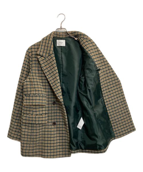 Ameri（アメリ）Ameri (アメリ) CHECK ECO WOOL BIG JACKET/チェックエコウールビッグジャケット グリーン×ベージュ サイズ:FREEの古着・服飾アイテム