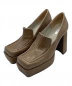 Ameriアメリ）の古着「PLATFORM SQUARE TOE LOAFER/プラットフォームスクエアトゥローファー」｜ブラウン