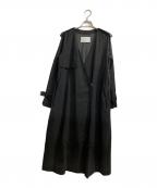 Dessin de modeデッサンデモード）の古着「ノーカラートレンチコート」｜ブラック