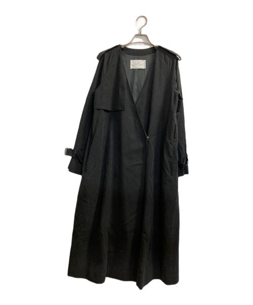 Dessin de mode（デッサンデモード）Dessin de mode (デッサンデモード) ノーカラートレンチコート ブラック サイズ:2の古着・服飾アイテム