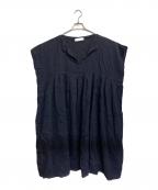 Veritecoeurヴェリテクール）の古着「リネンスキッパーノースリーブワンピース」｜ネイビー