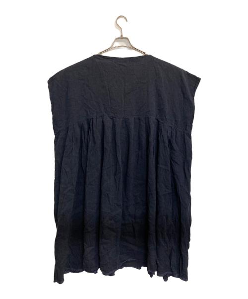 Veritecoeur（ヴェリテクール）Veritecoeur (ヴェリテクール) リネンスキッパーノースリーブワンピース ネイビー サイズ:Fの古着・服飾アイテム