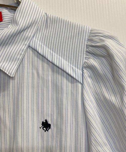 DazzliN（ダズリン）dazzlin (ダズリン) POLO BCS (ポロ・ビーシーエス) ヘムレイヤードシャツワンピース ブルー×ホワイト サイズ:Sの古着・服飾アイテム