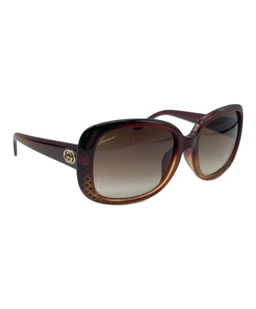 GUCCI（グッチ）GUCCI (グッチ) サングラス レッド×ブラウン サイズ:57□18の古着・服飾アイテム