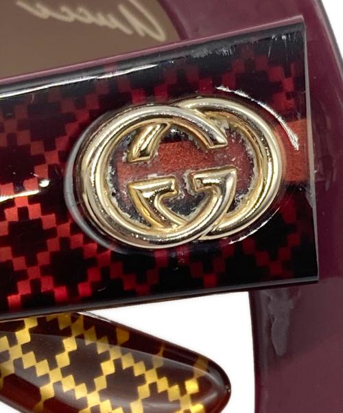 GUCCI（グッチ）GUCCI (グッチ) サングラス レッド×ブラウン サイズ:57□18の古着・服飾アイテム
