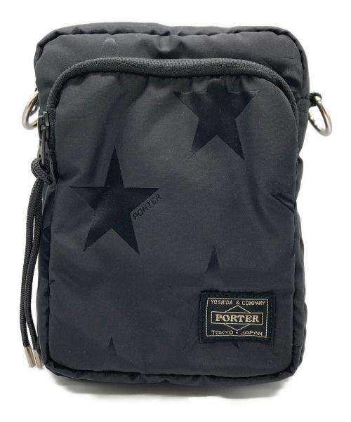 PORTER（ポーター）PORTER (ポーター) FLAG VERTICAL SHOULDER BAG / 星柄フラッグバーチカルショルダーバッグ ブラックの古着・服飾アイテム