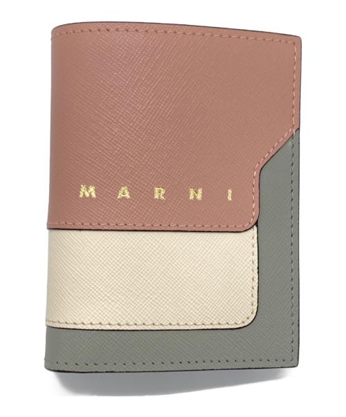 MARNI（マルニ）MARNI (マルニ) BIFOLD W/COIN PURSE / 2つ折り財布 ピンク×グレーの古着・服飾アイテム