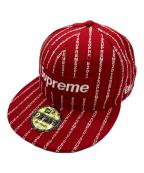 SUPREME×New Eraシュプリーム×ニューエラ）の古着「Text Stripe Cap」｜レッド