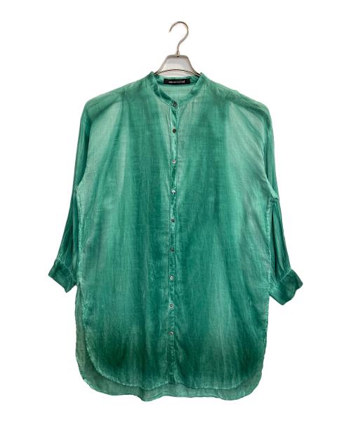 mizuiro-ind（ミズイロインド）mizuiro-ind (ミズイロインド) シアースリットシャツ グリーン サイズ:記載なし(実寸サイズ参考)の古着・服飾アイテム