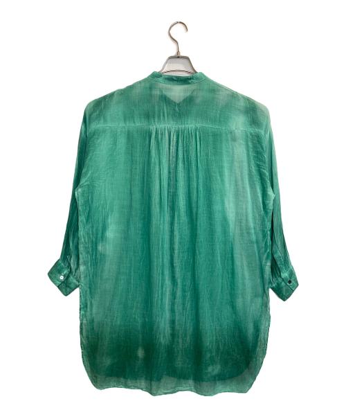 mizuiro-ind（ミズイロインド）mizuiro-ind (ミズイロインド) シアースリットシャツ グリーン サイズ:記載なし(実寸サイズ参考)の古着・服飾アイテム