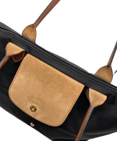 LONGCHAMP（ロンシャン）LONGCHAMP (ロンシャン) ルプリーアジュM / ナイロントートバッグ ブラックの古着・服飾アイテム