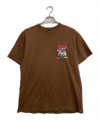 X-LARGEエクストララージ）の古着「LISTEN TO THE RECORD S/S TEE」｜ブラウン