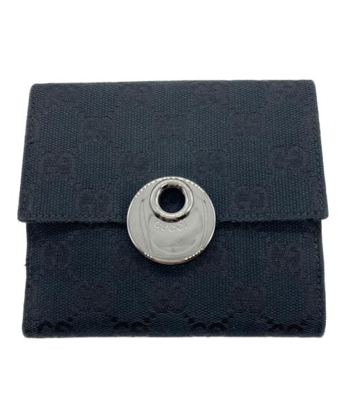 GUCCI（グッチ）GUCCI (グッチ) GGキャンバスコンパクトウォレット ブラックの古着・服飾アイテム