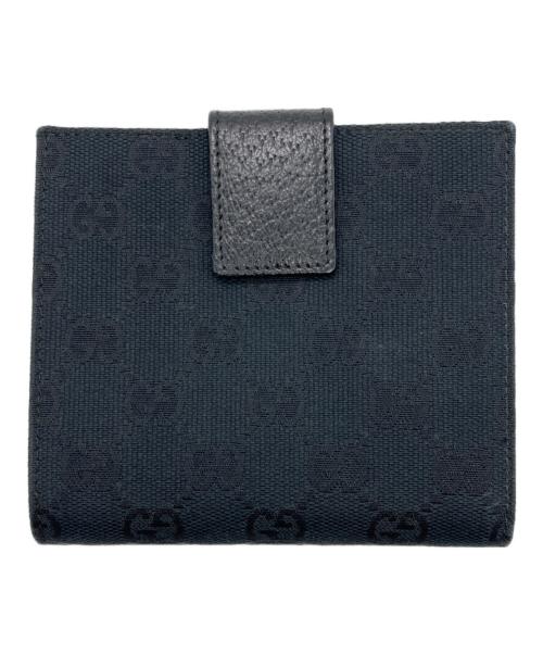 GUCCI（グッチ）GUCCI (グッチ) GGキャンバスコンパクトウォレット ブラックの古着・服飾アイテム