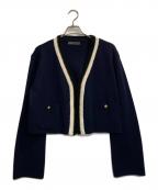 Nobleノーブル）の古着「配色トリミングミラノリブショートジャケット」｜ネイビー