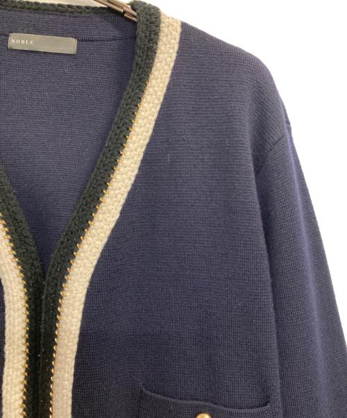 Noble（ノーブル）Noble (ノーブル) 配色トリミングミラノリブショートジャケット ネイビー サイズ:記載なしの古着・服飾アイテム