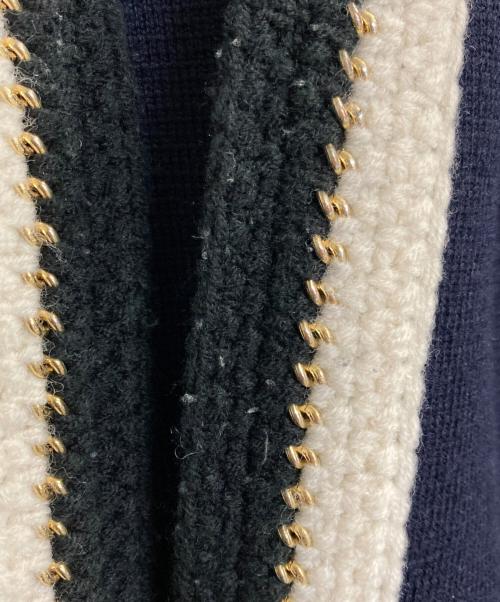 Noble（ノーブル）Noble (ノーブル) 配色トリミングミラノリブショートジャケット ネイビー サイズ:記載なしの古着・服飾アイテム