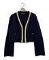 Noble（ノーブル）の古着「配色トリミングミラノリブショートジャケット」｜ネイビー