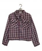TOWN CRAFTタウンクラフト）の古着「ヴィンテージチェックスナップボタンブルゾン」｜ネイビー
