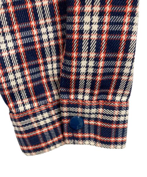 TOWN CRAFT（タウンクラフト）TOWN CRAFT (タウンクラフト) ヴィンテージチェックスナップボタンブルゾン ネイビー サイズ:記載なしの古着・服飾アイテム