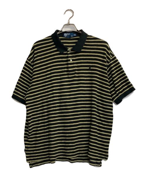 POLO RALPH LAUREN（ポロ・ラルフローレン）POLO RALPH LAUREN (ポロ・ラルフローレン) ニットポロシャツ ブラック×イエロー サイズ:ＸＸＬの古着・服飾アイテム