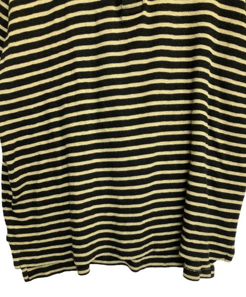 POLO RALPH LAUREN（ポロ・ラルフローレン）POLO RALPH LAUREN (ポロ・ラルフローレン) ニットポロシャツ ブラック×イエロー サイズ:ＸＸＬの古着・服飾アイテム