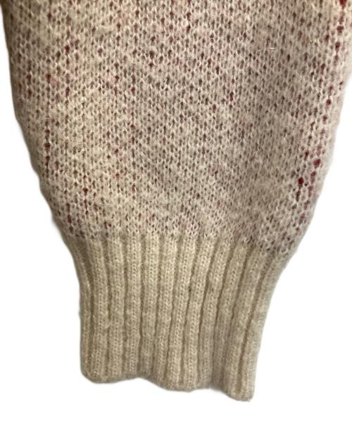 stussy（ステューシー）stussy (ステューシー) DICE MOHAIR SWEATER ホワイト×レッド サイズ:Ｍの古着・服飾アイテム