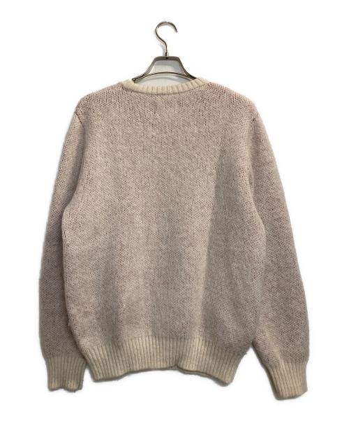 stussy（ステューシー）stussy (ステューシー) DICE MOHAIR SWEATER ホワイト×レッド サイズ:Ｍの古着・服飾アイテム