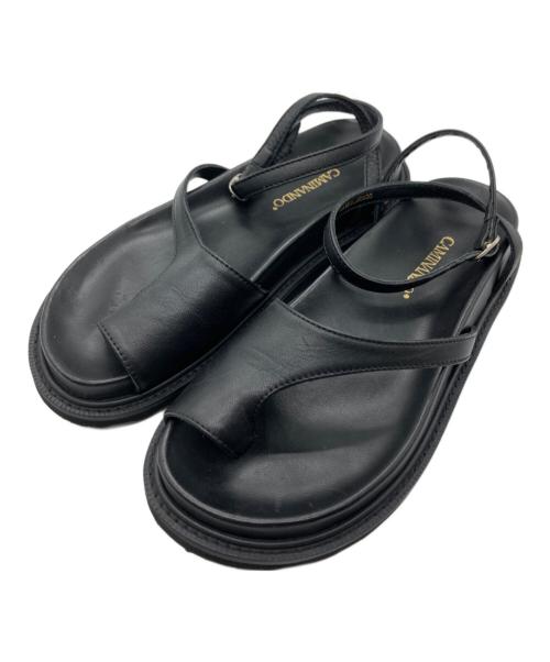 Caminando（カミナンド）Caminando (カミナンド) レザーストラップサンダル ブラック サイズ:7の古着・服飾アイテム