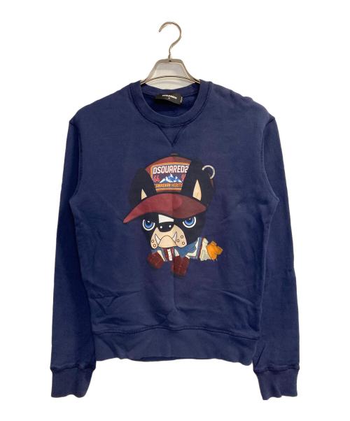 DSQUARED2（ディースクエアード）DSQUARED2 (ディースクエアード) CIROフォーカス ドッグプリント スウェット ネイビー サイズ:Sの古着・服飾アイテム