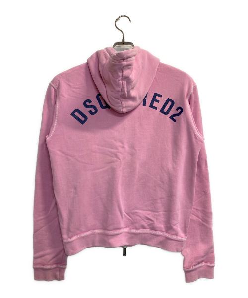 DSQUARED2（ディースクエアード）DSQUARED2 (ディースクエアード) バックロゴジップパーカー ピンク サイズ:Sの古着・服飾アイテム