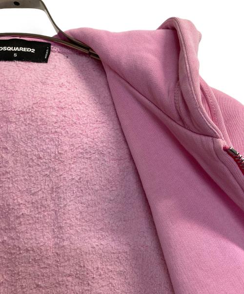 DSQUARED2（ディースクエアード）DSQUARED2 (ディースクエアード) バックロゴジップパーカー ピンク サイズ:Sの古着・服飾アイテム