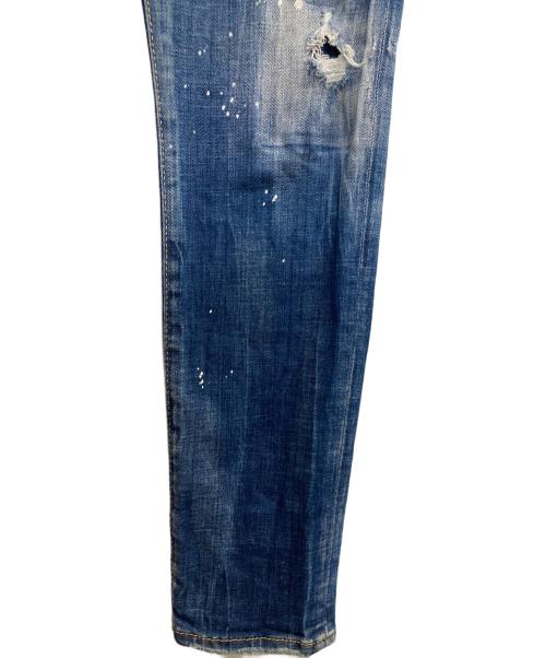 DSQUARED2（ディースクエアード）DSQUARED2 (ディースクエアード) ペイントダメージスキニーデニムパンツ インディゴ サイズ:42の古着・服飾アイテム