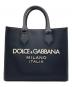 DOLCE & GABBANA（ドルチェ＆ガッバーナ）の古着「ショッピングバッグ スモール ナイロン / ラバライズドロゴトートバッグ」｜ブラック