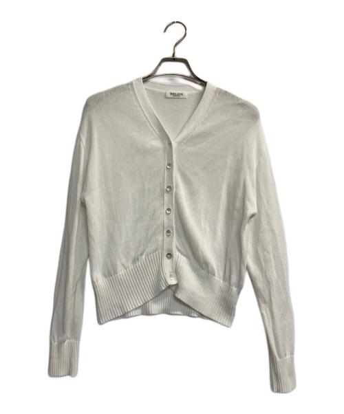 SALON adam et rope'（サロンアダムエロペ）SALON adam et rope' (サロンアダムエロペ) ドライコットンメタル釦浅Vネックカーディガン ホワイト サイズ:Ｆの古着・服飾アイテム
