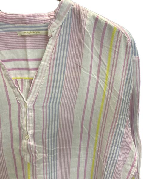 ne quittez pas（ヌキテパ）ne quittez pas (ヌキテパ) ストライプクルタブラウスワンピース ピンク×ホワイト サイズ:記載なしの古着・服飾アイテム