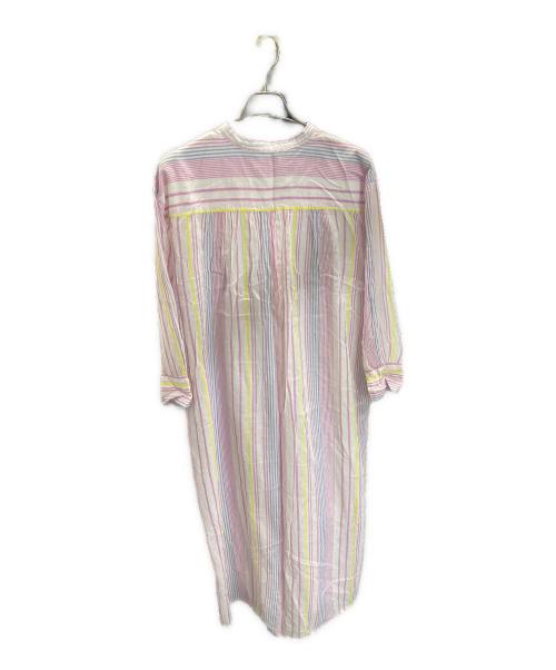 ne quittez pas（ヌキテパ）ne quittez pas (ヌキテパ) ストライプクルタブラウスワンピース ピンク×ホワイト サイズ:記載なしの古着・服飾アイテム