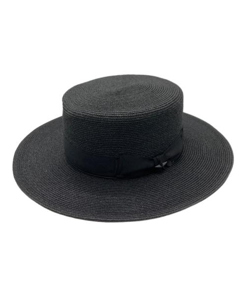 Schott（ショット）Schott (ショット) RAFFIA BRAID BOATER HAT / ラフィア ブレード ボーターハット ブラックの古着・服飾アイテム