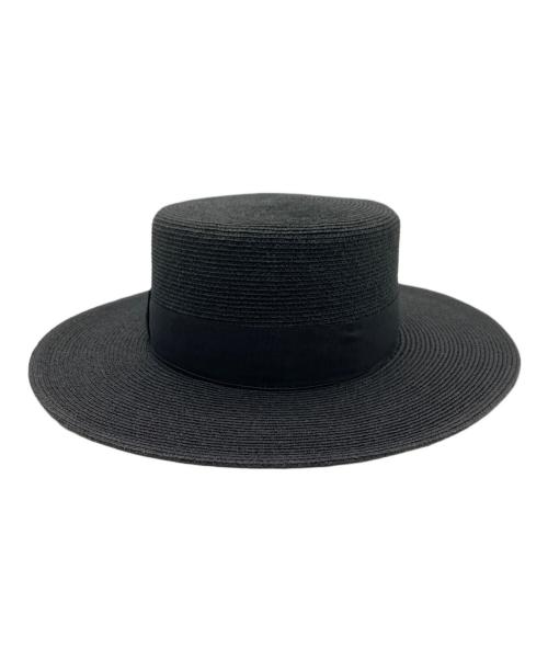 Schott（ショット）Schott (ショット) RAFFIA BRAID BOATER HAT / ラフィア ブレード ボーターハット ブラックの古着・服飾アイテム