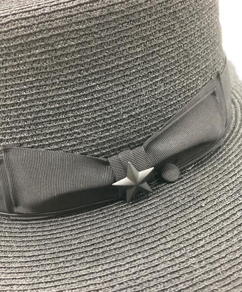 Schott（ショット）Schott (ショット) RAFFIA BRAID BOATER HAT / ラフィア ブレード ボーターハット ブラックの古着・服飾アイテム