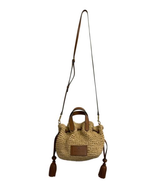 ANYA HINDMARCH（アニヤ・ハインドマーチ）ANYA HINDMARCH (アニヤ・ハインドマーチ) カゴショルダーバッグ アイボリーの古着・服飾アイテム