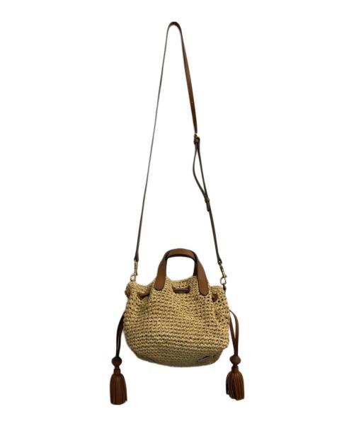 ANYA HINDMARCH（アニヤ・ハインドマーチ）ANYA HINDMARCH (アニヤハインドマーチ) カゴショルダーバッグ アイボリーの古着・服飾アイテム