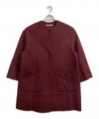 theory luxeセオリーリュクス）の古着「HAVAR NEW MOTION / ストール付きカシミヤ混ノーカラーコート」｜ボルドー