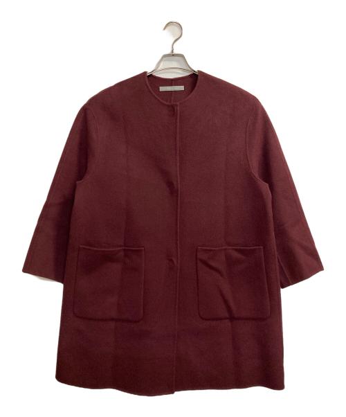 theory luxe（セオリーリュクス）theory luxe (セオリーリュクス) HAVAR NEW MOTION / ストール付きカシミヤ混ノーカラーコート ボルドー サイズ:38の古着・服飾アイテム
