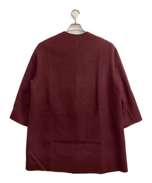theory luxe（セオリーリュクス）theory luxe (セオリーリュクス) HAVAR NEW MOTION / ストール付きカシミヤ混ノーカラーコート ボルドー サイズ:38の古着・服飾アイテム