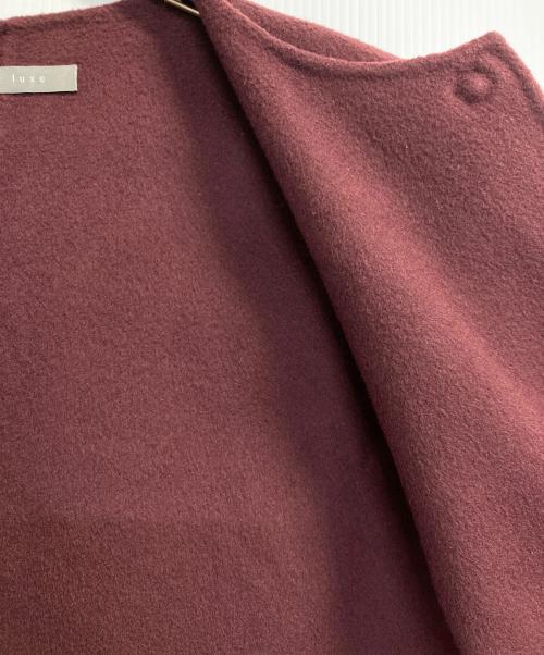 theory luxe（セオリーリュクス）theory luxe (セオリーリュクス) HAVAR NEW MOTION / ストール付きカシミヤ混ノーカラーコート ボルドー サイズ:38の古着・服飾アイテム