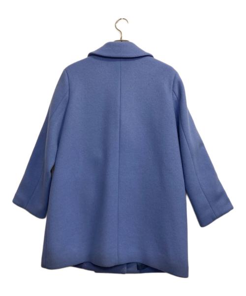 UNTITLED（アンタイトル）UNTITLED (アンタイトル) Wブレストミドル丈ビーバーコート ブルー サイズ:2の古着・服飾アイテム