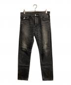 stussy×Mastermind JAPANステューシー×マスターマインド ジャパン）の古着「SSロゴスカル刺繍デニムパンツ」｜グレー