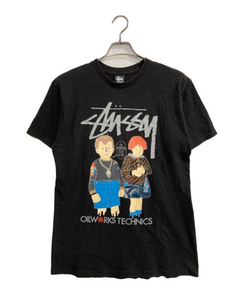 stussy（ステューシー）stussy (ステューシー) OIL WORKS S/S TEE ブラック サイズ:Mの古着・服飾アイテム
